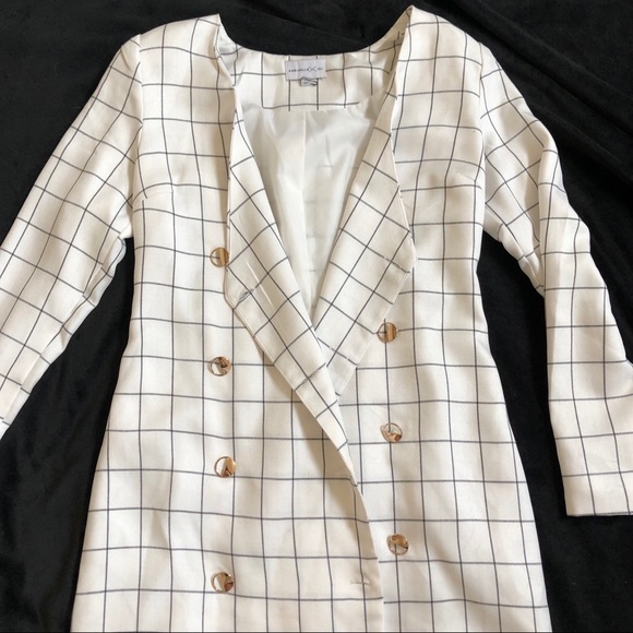 Windowpane Blazer-Dress from Anthropologie - Picture 3 of 4